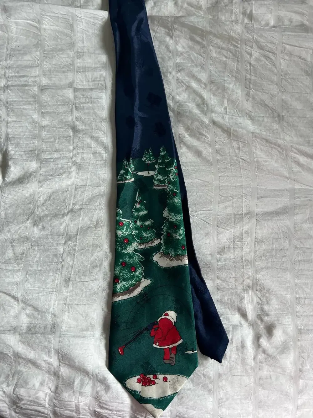 Hallmark Happy Holidays Necktie Golfing Santa